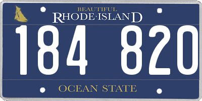 RI license plate 184820