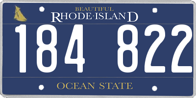 RI license plate 184822
