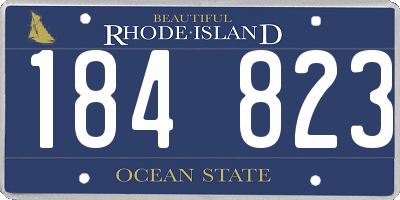 RI license plate 184823