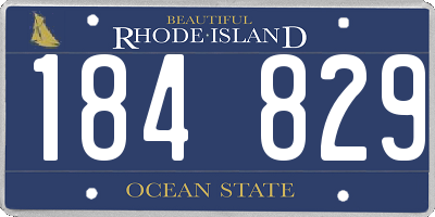 RI license plate 184829