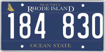 RI license plate 184830