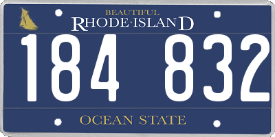 RI license plate 184832