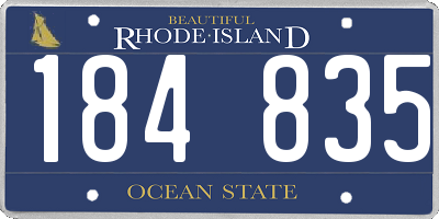 RI license plate 184835