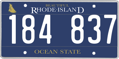 RI license plate 184837