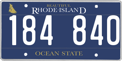 RI license plate 184840