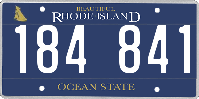 RI license plate 184841