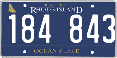 RI license plate 184843