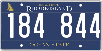 RI license plate 184844