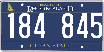 RI license plate 184845