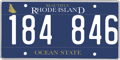 RI license plate 184846