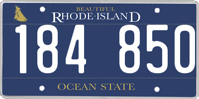 RI license plate 184850