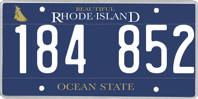 RI license plate 184852