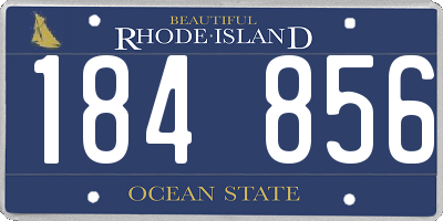 RI license plate 184856