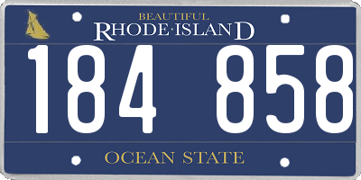 RI license plate 184858