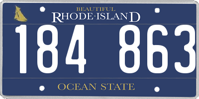RI license plate 184863
