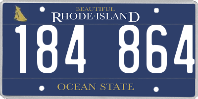 RI license plate 184864
