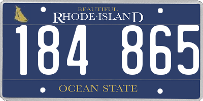 RI license plate 184865