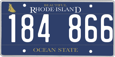 RI license plate 184866