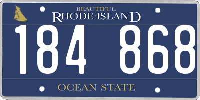 RI license plate 184868