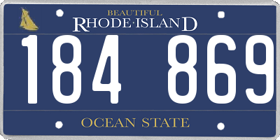 RI license plate 184869