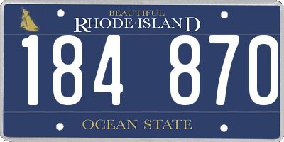 RI license plate 184870