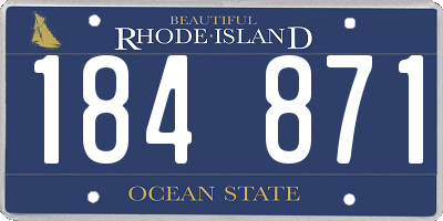 RI license plate 184871