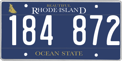 RI license plate 184872