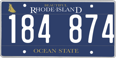 RI license plate 184874