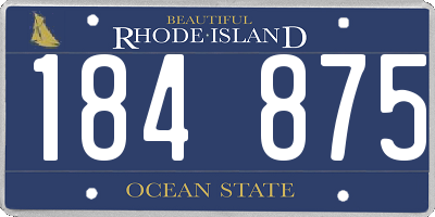 RI license plate 184875