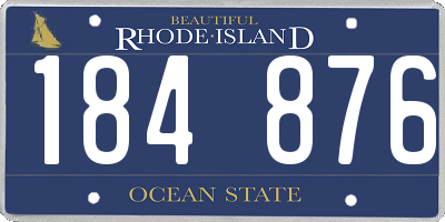 RI license plate 184876