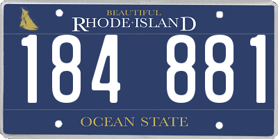 RI license plate 184881
