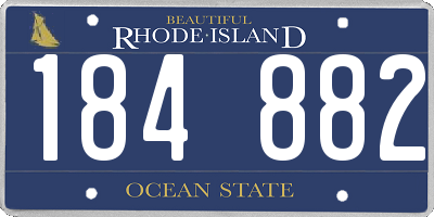 RI license plate 184882
