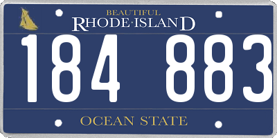 RI license plate 184883