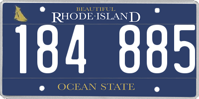 RI license plate 184885
