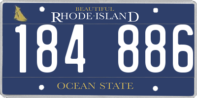 RI license plate 184886