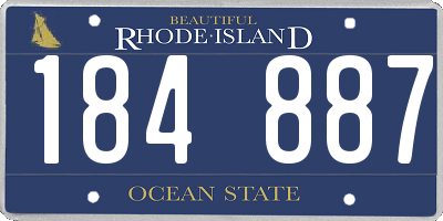 RI license plate 184887