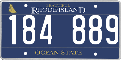 RI license plate 184889