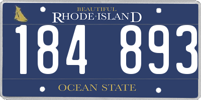 RI license plate 184893