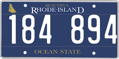 RI license plate 184894