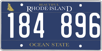 RI license plate 184896