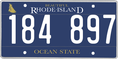 RI license plate 184897