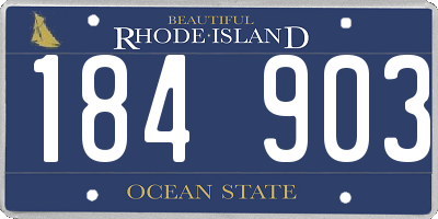 RI license plate 184903