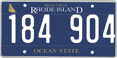 RI license plate 184904