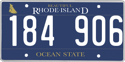RI license plate 184906
