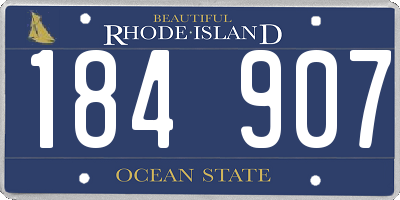 RI license plate 184907