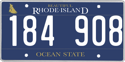 RI license plate 184908