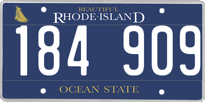 RI license plate 184909