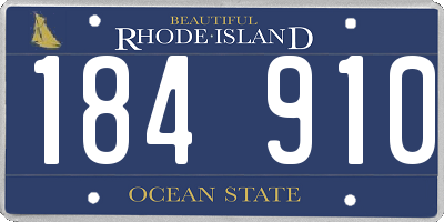RI license plate 184910