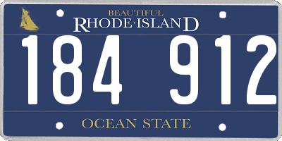 RI license plate 184912