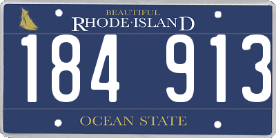 RI license plate 184913